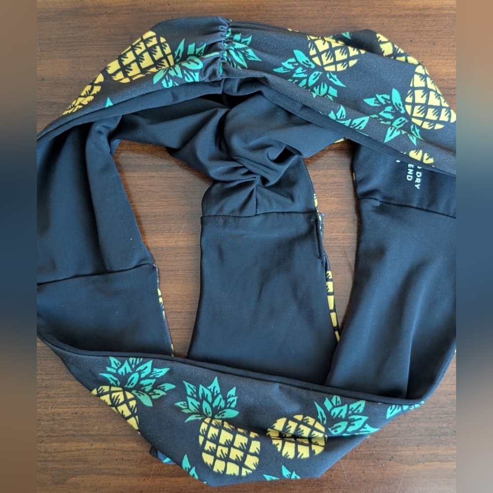 Fused Hawaii Cheeky Hipster Black Pineapple Patterned Runched Bikini Bottom - Picture 4 of 7